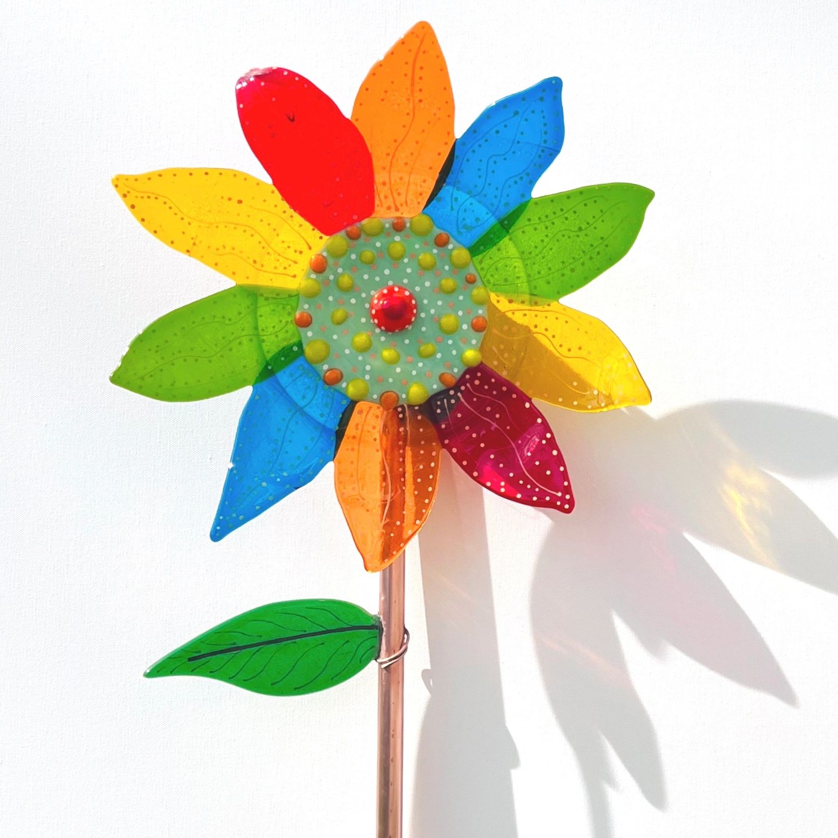 Multicolored glass flower