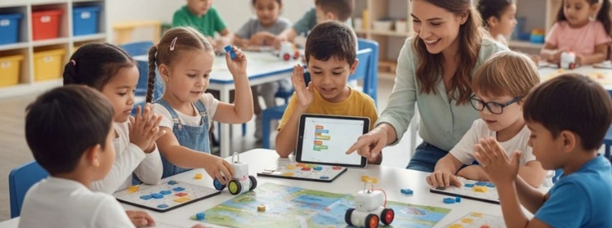 Grupo de estudiantes aprendiendo programación.
