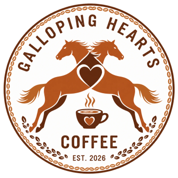 Click on the image to shop Galloping Hears Coffee, all sales benefit the rescue