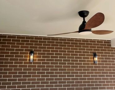 outdoor Ceiling fan and wall lighting installation Newcastle electrician
