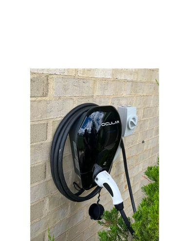 Wall-mounted EV charger installed by licensed electrician in Newcastle, Jinkelec Electrical Services