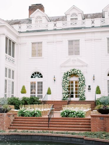 Duke Mansion, Charlotte, NC, White Wedding, Wedding Arch