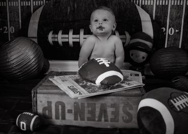 Football first birthday cake smash