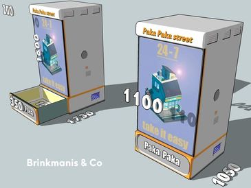Vending machine concept for boxes of different sizes