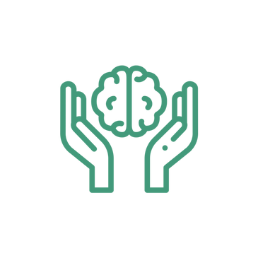 Icon of two hands holding a brain