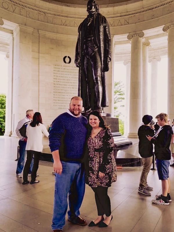 Picture from our first date visiting the Jefferson Memorial. 