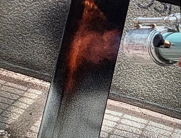 Flame coat Powder Coat on metal