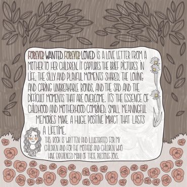 A heartfelt love letter from a mother to her children, illustrated with flowers and trees.