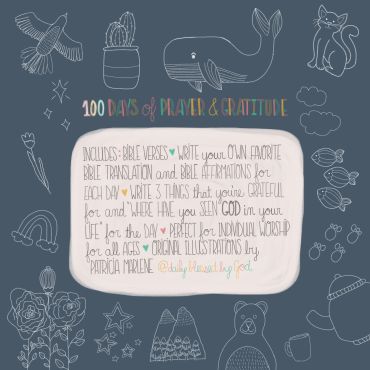 Bible journaling and gratitude challenge illustration.