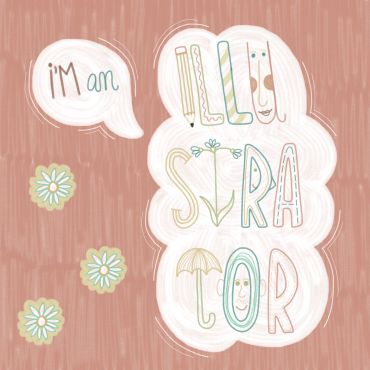 Whimsical handwritten text and faces on a textured background.