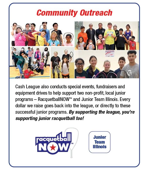 Community outreach for junior racquetball programs.