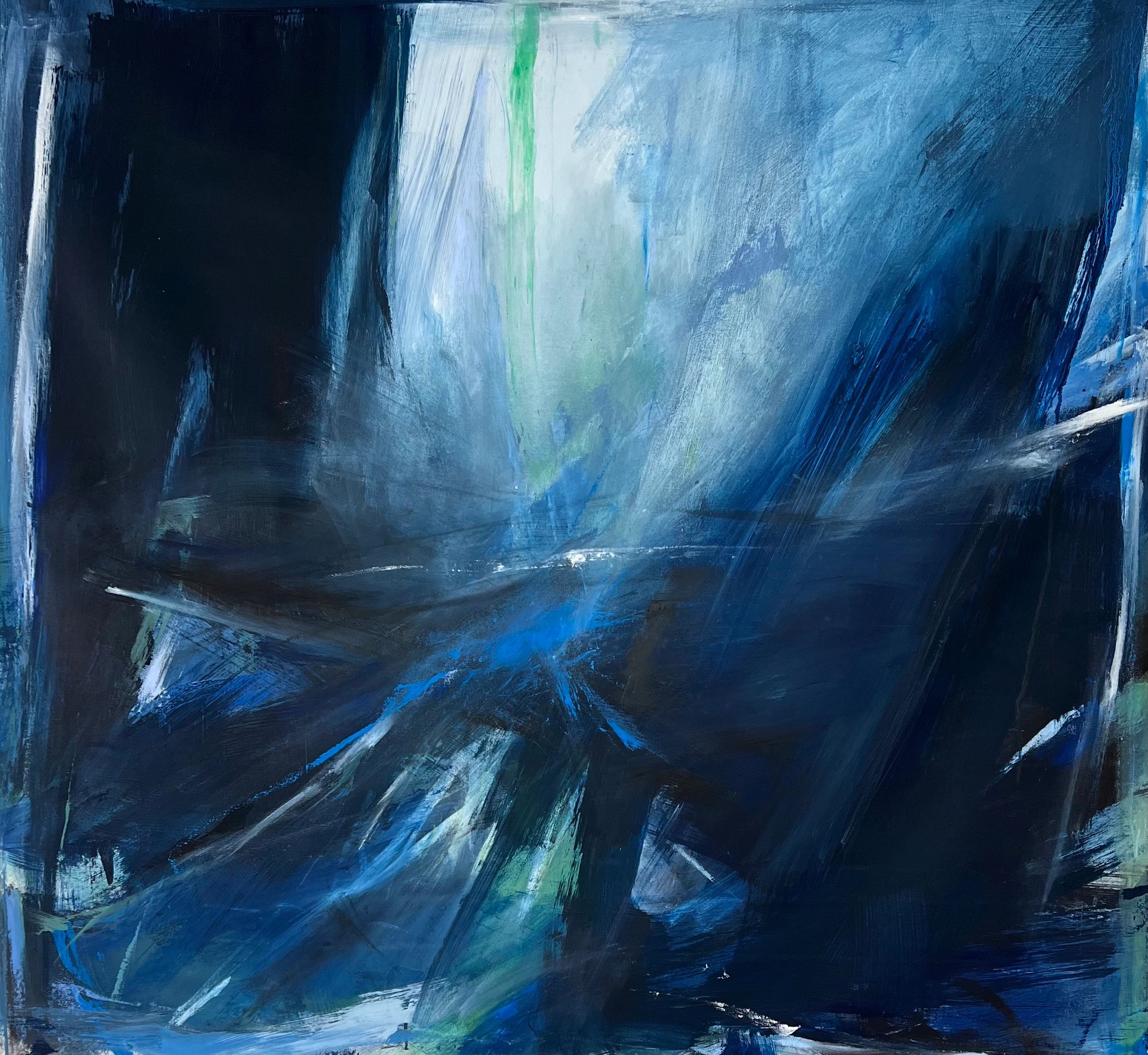 blue abstract painting