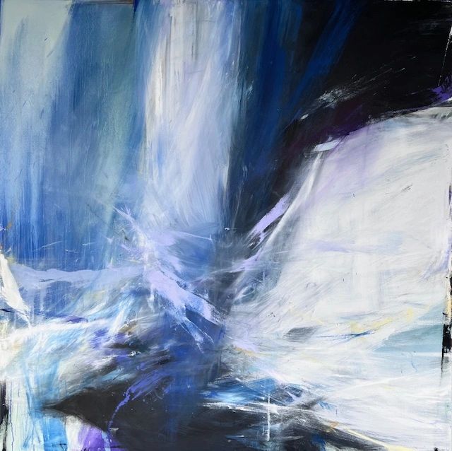 large blue/purple oil painting