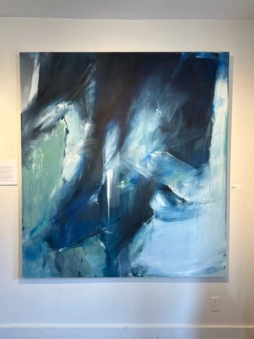 large blue abstract painting