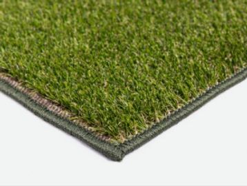 Close-up of synthetic grass edge.