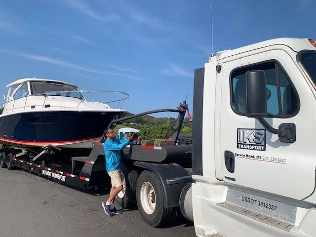 IKS Transport LLC “Boat Hauling, launching & Storage” logo