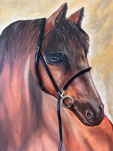 Brown horse painting
