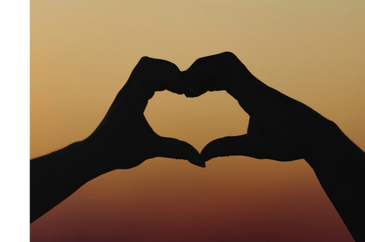 Two frames hold the hands each other with draw hard safe