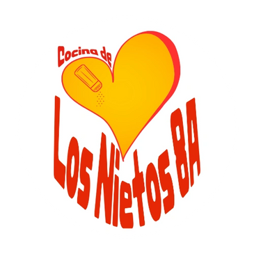 Logo with a heart and salt shaker, text 'Cocina de Los Nietos BA'.