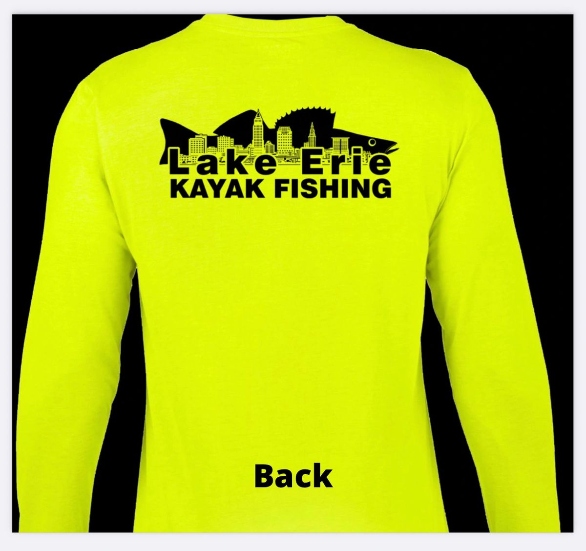 HI-VIS Lake Erie Kayak Fishing Performance Long Sleeve Fishing Shirt