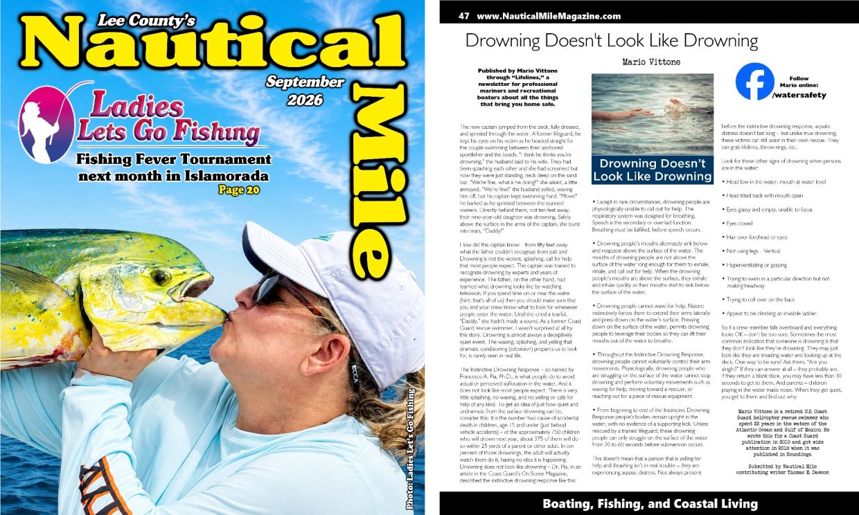 Cover of Lee County's Nautical Mile September 2026 with fishing theme.
