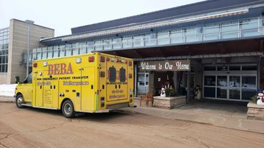 Our ALS Ambulance bringing patient to hospital on medical Stretcher