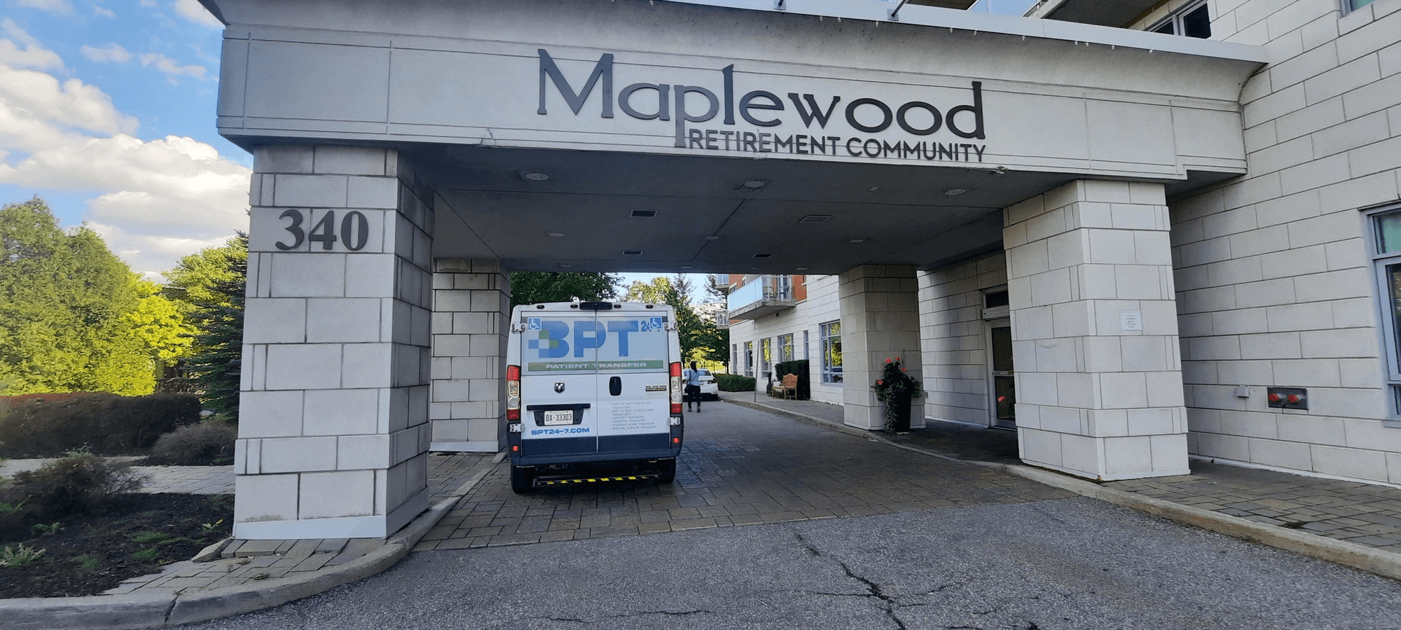 Patient transfer wheelchair van at Maplewood Retirement community