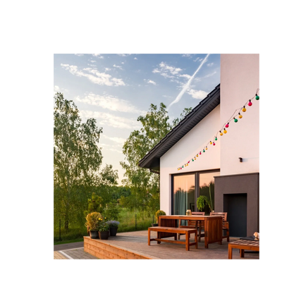 Beautiful laneway home showing a view of trees and a patio