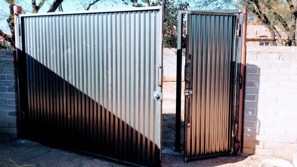 Corrugated steel 
Metal gate and fence 
Tucson Arizona
Home improvement 