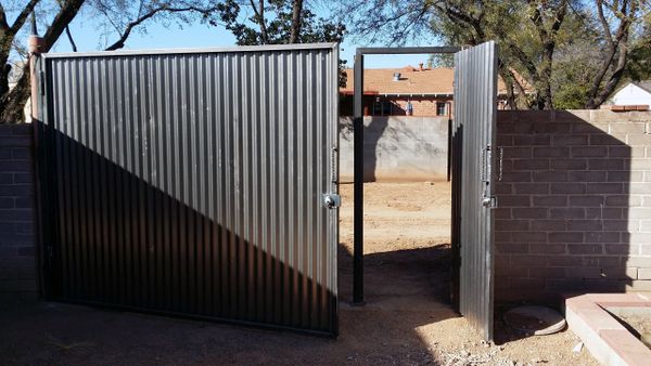 Corrugated steel 
Metal gate and fence 
Tucson Arizona
Home improvement 