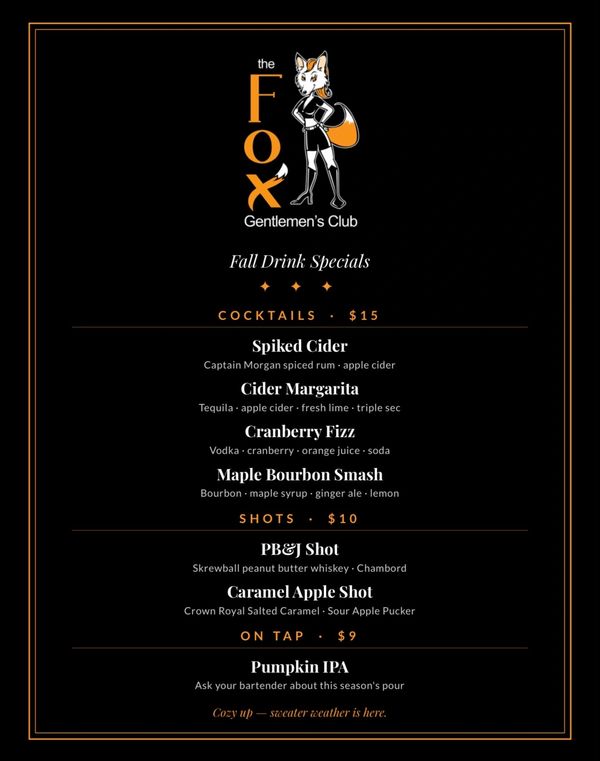 Fall Drink Specials