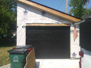 Custom Charcoal New Garage Door and Opener Install