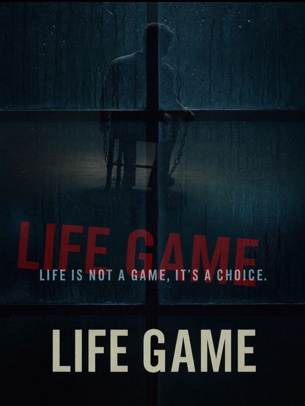 Dark image with chained person and life-themed text.