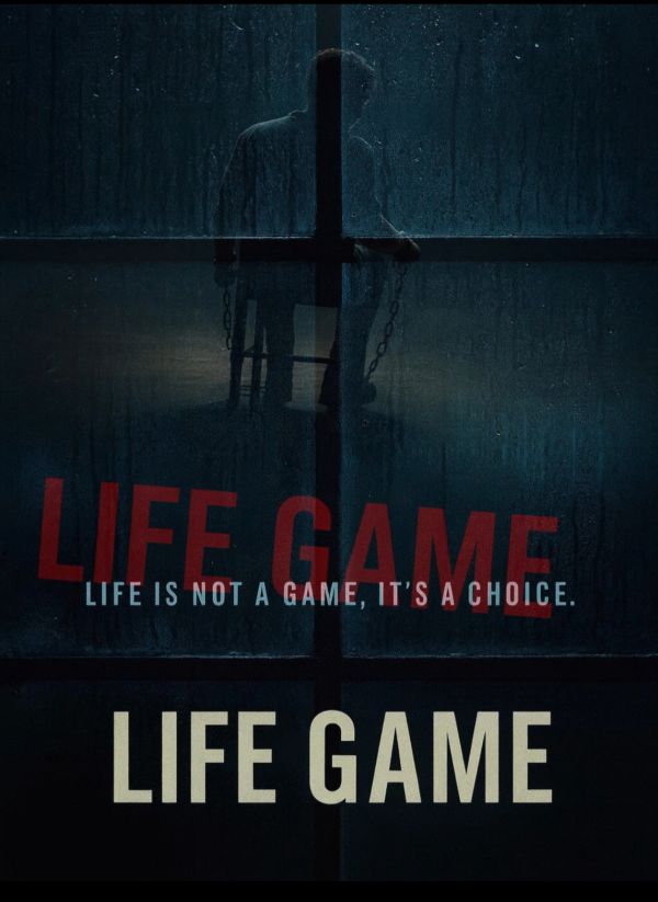 Dark image with chained person and life-themed text.