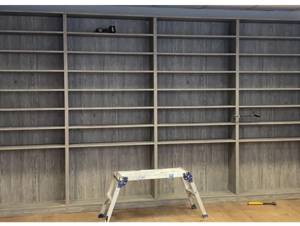 Made to measure Media Wall being fitted at customer site