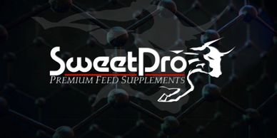 sweet pro premium feed supplements bull on black logo