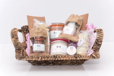 Hamper with product range 