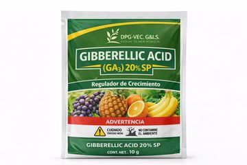 Packet of Gibberellic Acid 20% SP plant growth regulator.