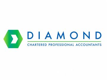 Logo of Diamond Chartered Professional Accountants with a green hexagonal icon.