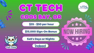 Full-time CT Tech career in Coos Bay, Oregon. Job description provided by Vital DiagnosTech.