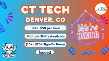 Full-time CT Tech career in Denver, Colorado. Job description provided by Vital DiagnosTech.
