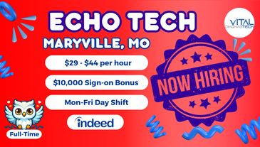 Full-time Echo Technologist career in Maryville, Missouri. Job provided by Vital DiagnosTech.