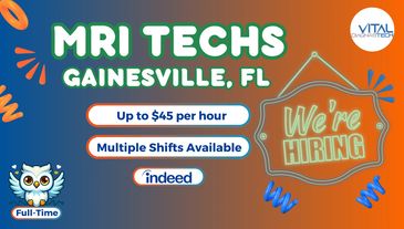 Full-time MRI Tech careers in Gainesville, Florida. Job description provided by Vital DiagnosTech.