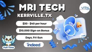 Full-time MRI Tech career in Kerrville, Texas. Job description provided by Vital DiagnosTech.