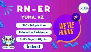 Full-time Registered Nurse(RN) Emergency Room(ER) job in Yuma, AZ. Job details by Vital DiagnosTech.