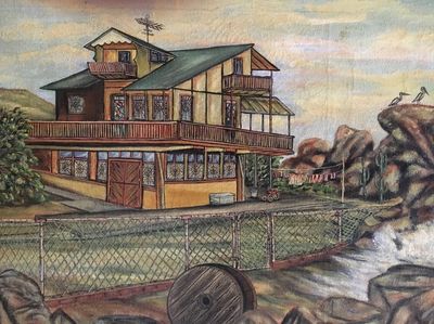 Original painting of Casa La Chata, the former home on the site of Las Piedras, Vieques