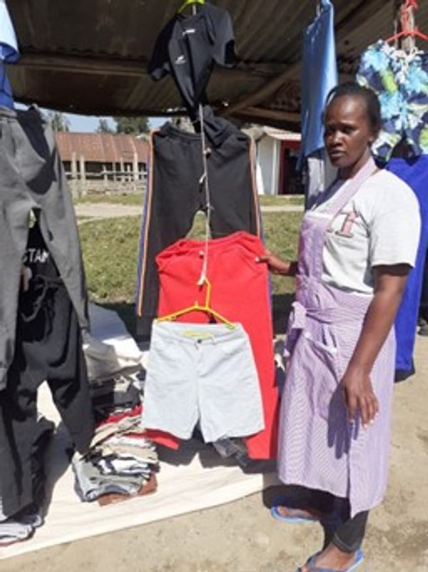 A woman selling cloths