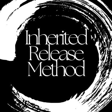 Text 'Inherited Release Method' with circular brushstroke design.