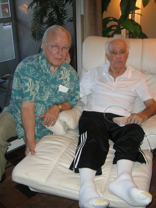 At left, Elden Wright with Evel Knievel.
