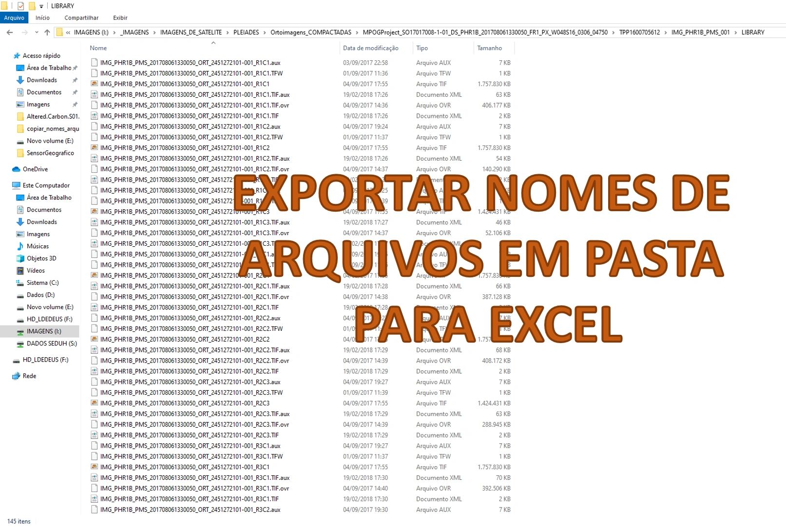 Como Exportar Os Nomes De Arquivos Em Uma Pasta Para O Excel 2078